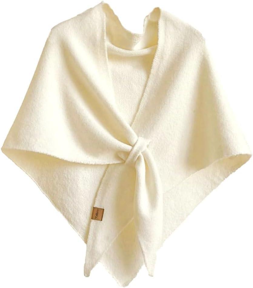 Winter Shawl Wraps Women Knitted Shawls and Wraps Cardigan Cape Wool Pashmina Shoulder Top Sweater Shawl Scarf 2025 (White)