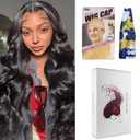 26 inch 13x6 Body Wave Human Hair Wigs Natural Black 180% Density Glueless Wigs HD Transparent Lace Frontal Human Wigs for Women