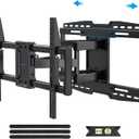 32-90" Full Motion Sliding TV Wall Mount, Fits 16" 18" 24" Wood Studs, Wall Mount TV Bracket with Smooth Swivel, Tilt, Extension, Holds up to 150lbs, Max VESA 600x400mm, Fit Most 75 85 86 TVS (Off Center Movable 32-90inch)