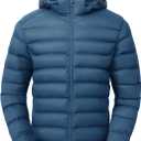 TBMPOY Men's Lightweight Puffer Jackets Detachable Hood Water-Resistant Casual Winter Coat Hooded Insulated for Travel Ski, XXL