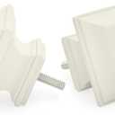 Ivilon Drapery Window Curtain Rod Set - Square Design 1 1/8 Rod. 72 to 144 Inch. Ivory/White