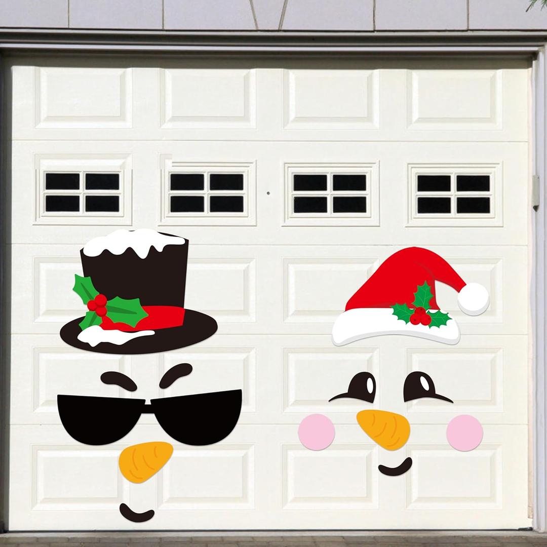 H1vojoxo 13PCS Christmas Garage Door Decoration Snowman Garage Door Magnets Winter Magnets for Garage Christmas Outdoor Decor Snowman Refrigerator Magnets Decals Xmas Garage Door Magnetic Decorative