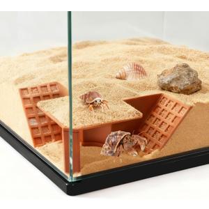 Hermit Crab Cave Hideout with Climbing Ramp | 3-in-1 Underground Tunnel & Climbing Toy for Hermit Crab Tanks | Safe Reptile & Amphibian Habitat Decorations