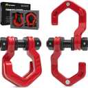 D Ring Shackles, 3/4" Separate Shackles with 7/8" Pin, Heavy Duty Recovery Shackle 57320lbs Break Strength, 4x4 Off-Road Recovery Towing Winch Shackles for Trucks, Red Red 2-Pack