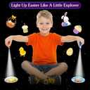 28 Pack Easter Eggs with Finger Lights, Finger Light Toys with 28 Fillable Plastic Eggs, Easter Egg Fillers, Easter Basket Stuffers for Kids, Egg Hunt Prizes, Party Favors, Classroom Rewards (White)