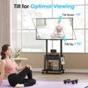 Mobile TV Stand with Drawer for 23-60 Inch TVs,Tilt Rolling TV Cart on Wheels with 2 Shelves Adjustable Height Portable TV Stand for Bedroom/Living Room Holds up to 50 lbs Max VESA 400x400mm