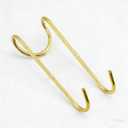 Over The Door Hooks, 4 Pack Heavy Duty Dual Hook Organizer with Non-Slip Rubber, Gold, for Bathroom, Bedroom, Kitchen, Space-Saving Towel Hanger