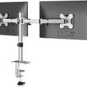 Suptek Dual Monitor Desk Mount, Adjustable Dual Monitor Arm for 2 Monitor Screens up to 38 inch, Extra Tall 15.75" Pole Monitor Stand for Desk, Holds up to 22 lbs, Silver(MD9442MS)