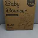 HKAI Rocking Baby Bouncer with Canopy, 2-Mode Rocking & Rolling Infant Seat, Portable Baby Chair for 0-18 Months, Grey