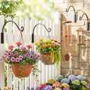 Qiang Ni Hanging Plant Bracket Hooks: 8 Inch Wall Plant Hook Planters and Decor - 2 Piece Rust-Resistant and Secure Brackets Maximize Your Outdoor Living Space