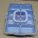 Snackle Box Container, Dishwasher Safety - Divided Serving Tray with Lid and Handle, Charcuterie Board for Portable Snack Platters - Organizer for Fruits Snacks - Perfect for Road Travel - Light blue