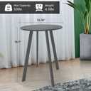 Meluvici Outdoor Side Table, Weather Resistant Patio Small Outdoor Indoor Round Metal Steel Small Side Table, Waterproof End Table for Garden Balcony Yard, Grey, 15.76"x19.7"