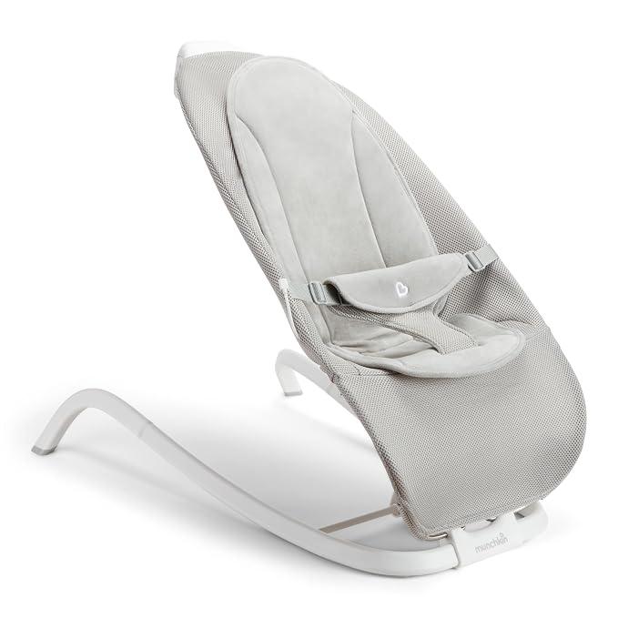 Munchkin Electric Baby Bouncer & Rocker for Infants, Automatic Baby Rocker Seat with Soothing Sounds, Digital Touch Display, 3 Recline Positions, Grey