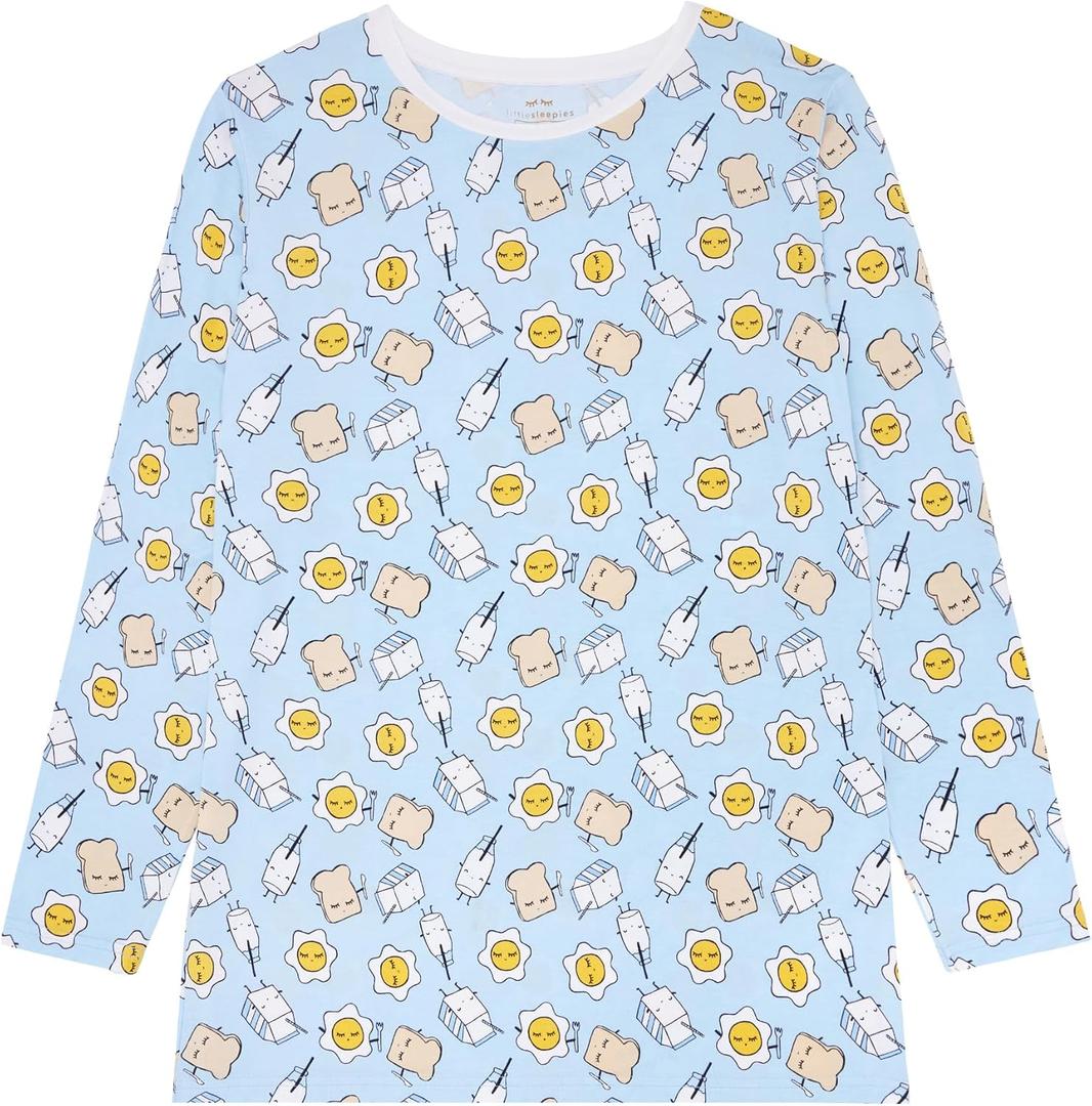 Little Sleepies Mens Pajamas Top, Soft Viscose from Bamboo, Family Matching (Blue, XXL)