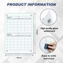 Glass Whiteboard Calendar Dry-Erase White Board Planner Glass Large Wall Mounted Calendar with Marker Tray for Wall Home or Office(Transparent,24" X 18",2 Month)