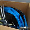 72" Trampoline for Kids with Net,6 FT Indoor & Outdoor Small Toddler Trampoline with Basketball Hoop & Dart Board for Ages 1-8, Birthday Gifts for Boys & Girls, Baby Toddler Christmas Toys (Blue/Yellow)