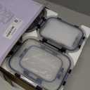 8 Pack Borosilicate Glass Food Storage Containers with Lids, Glass Meal Prep Containers, Airtight Bento Lunch Boxes with Snap Locks, Oven, Freezer and Dishwasher Safe, BPA Free, Kitchen Storage Set (Deep Black)