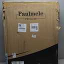 Full Metal Free Standing Dog Gate with Door for Indoor Barriers,144'' Extra Wide 32'' Tall Dog Gate for Doorways,Large Openings,Decks,Freestanding Portable Pet Fence(6 Panels,Black)