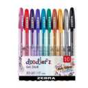 Zebra Pen Doodlerz Gel Stick Pen, Bold Point, 1.0mm, Assorted Glitter Colors, 10 Pack