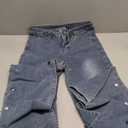 Famnbro Womens Baggy Cargo Jeans Y2K High Waisted Straight Wide Leg Detachable Denim Jeans Greyblue Medium