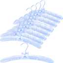 Thicker Padded Hangers for Women Clothing Sweaters,Anti-Slip Satin Hangers Padded Cute Hanger with Bow,Silky Fabric Hanger for Closet (Blue)
