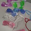 Honoson 20 Pcs Glow in The Dark Party Supplies, 10 Pcs 5 Colors Light up Glasses 5 Pcs LED Cat Ear Headband 5 Pcs Rabbit Ear Headband for Adults Mardi Gras Neon Party Decoration