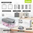 Vegetable Chopper,12-in-1 Multifunctional Food Chopper,Professional Onion Chopper with 7 Blades,Vegetable Cutter with Container for Salad,Potato,Carrot,and Garlic Essential Kitchen Tool (Silver gray)