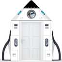 3pcs Space Rocket Theme Door Banner Outer Space Party Decoration White Rocket Shape Backdrop for Classroom Astronaut Planet Birthday Porch Sign for Galaxy Solar System Kids Birthday Supplies