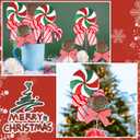10 Pcs Large Candy Christmas Ornament Peppermint Candy and Lollipop Tree Picks Decoration 15'' Sweet Christmas Tree Toppers Ornaments for Xmas Home Party Decorations(Green Red,Classic Style)