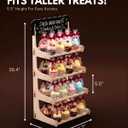 HOTCAN Cookie Display Stand for Bakers & Vendors with Acrylic Front | Wooden Dessert Stand with Chalkboard Sign for Market Booths, Craft Fairs & Events | 4 Tiered Cookie Display for Cupcakes, Muffins & Pastries (Natural)