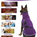 Meifsou Dog Anxiety Vest with Hood, Skin-Friendly Thunder Jacket for Dogs, All-in-One Dog Calming Shirt with Hood for Thunder, Fireworks, Separation - Keep Pet Calm Without Medicine, Purple, Small