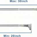 Stainless Steel Adjustable Closet Rod, No-Drill Installation, Heavy-Duty Hanging Bar for Closet, Wardrobe & RV (20-30 inch)