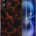 MYY Cute Phone Case for iPhone iPhone 16 Plus, [with 2X Screen Protector] Tortoise Shell Pattern Leopard Full Camera Protective Slim Shockproof Cool Trendy Aesthetic - Brown Amber