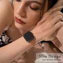 STIROLL Slim Leather Bands Compatible with Apple Watch Band 38mm 40mm 41mm 42mm(Series 11 10), Top Grain Leather Watch Thin Wristband for iWatch SE 9 8 7 6 5 4 3 2 1 (Brown Black)