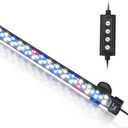 hygger 24/7 Mode Submersible Aquarium LED Light, Full Spectrum Hidden Fish Tank Light with 3 Rows Beads 7 Colors Auto On Off Sunrise-Daylight-Moonlight, Adjustable Timer Brightness (19.9in 12W)