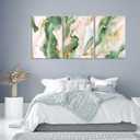 3Pcs Green and Gold Wall Art Emerald Green Abstract Boho Marble Wall Decor Modern Luxury Posters Prints Pictures Paintings Artwork for Living Room Bedroom Bathroom Home Decorations(16x24 in Canvas), 24"L x16"W