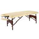 Master Massage 28" Argo Portable Massage Table in Cream with Walnut Legs- Spa Bed for Tabletop Exercise & Massage- Beauty Bed Tattoo Bed- Lash Table