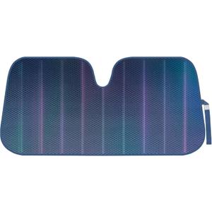 BDK Iridescent Matte Black Front Windshield Sunshade Accordion Folding Style Auto Shade for Car Truck SUV Van Blocks UV Rays Sun Visor Protector Easy Setup Keeps Your Vehicle Cool - 58 x 27 inches