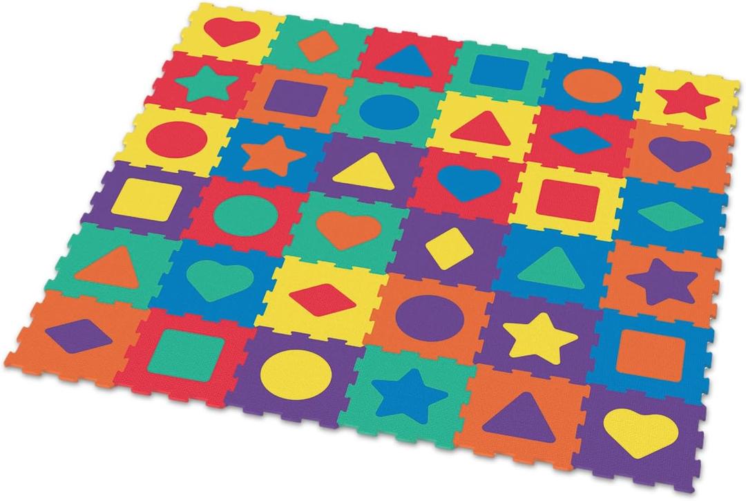 Deke Home - Geometric Foam Play Mat for Kids & Toddlers, 36 Interlocking EVA Foam Tiles, 72" x 72" Puzzle Floor Mat for Baby Crawling & Playroom Use, Non-Toxic, BPA-Free