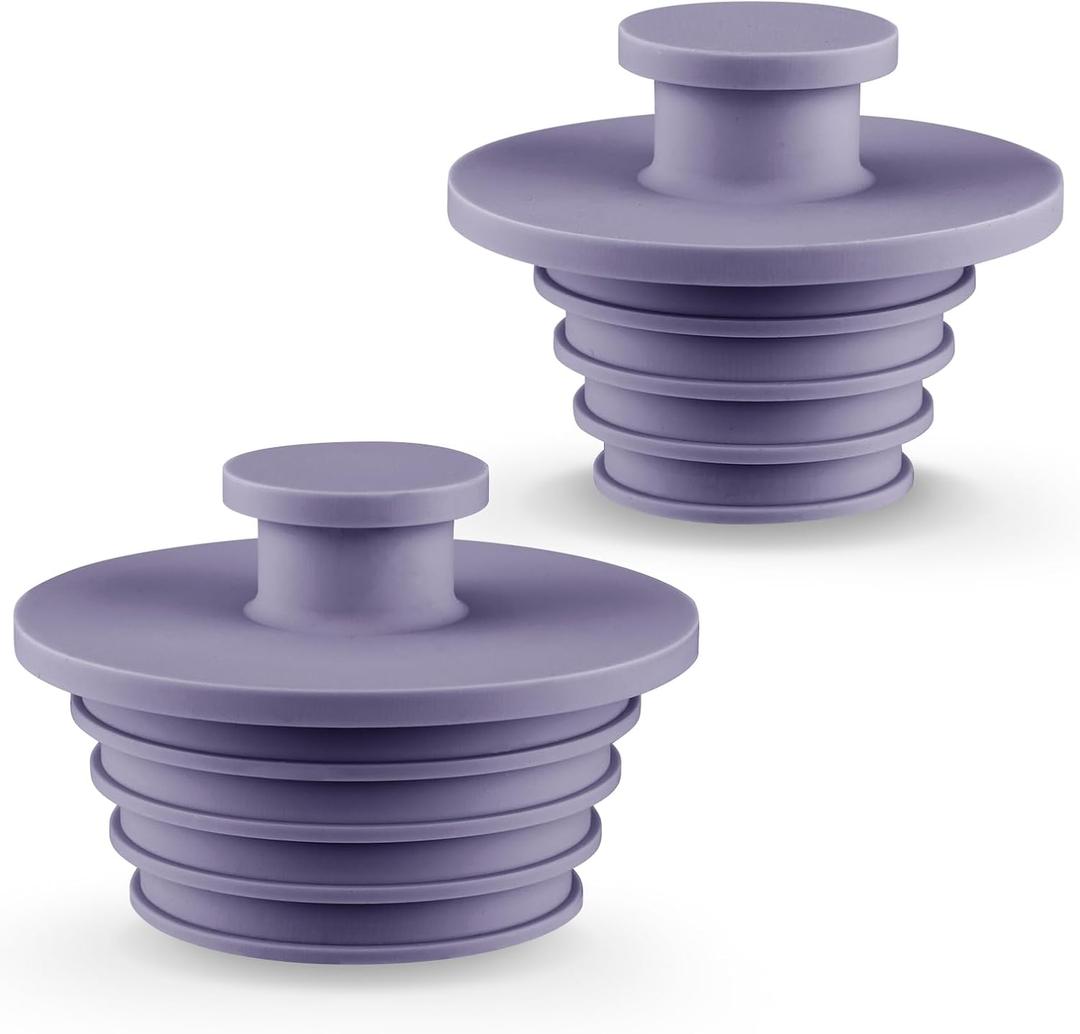 Aluvor Bathtub Stopper 2pcs Sink Stopper Tub Plug Bathroom Shower Drain Plug Silicone Bathtub Drain Plug Tub Drain Stopper Washbasin (Large+Small, Purple)
