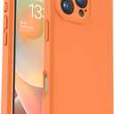 Vooii Compatible with iPhone 16 Pro Case, Liquid Silicone Upgrade [Camera Protection] [Soft Anti-Scratch Microfiber Lining] Shockproof Phone Case for iPhone 16 Pro 6.3 inch - Bright Orange