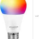 Sylvania Smart+ Bluetooth Mesh 60W Equivalent A19 LED Light Bulb, Full Color and Dimmable White, Compatible with Alexa, 2 Pack