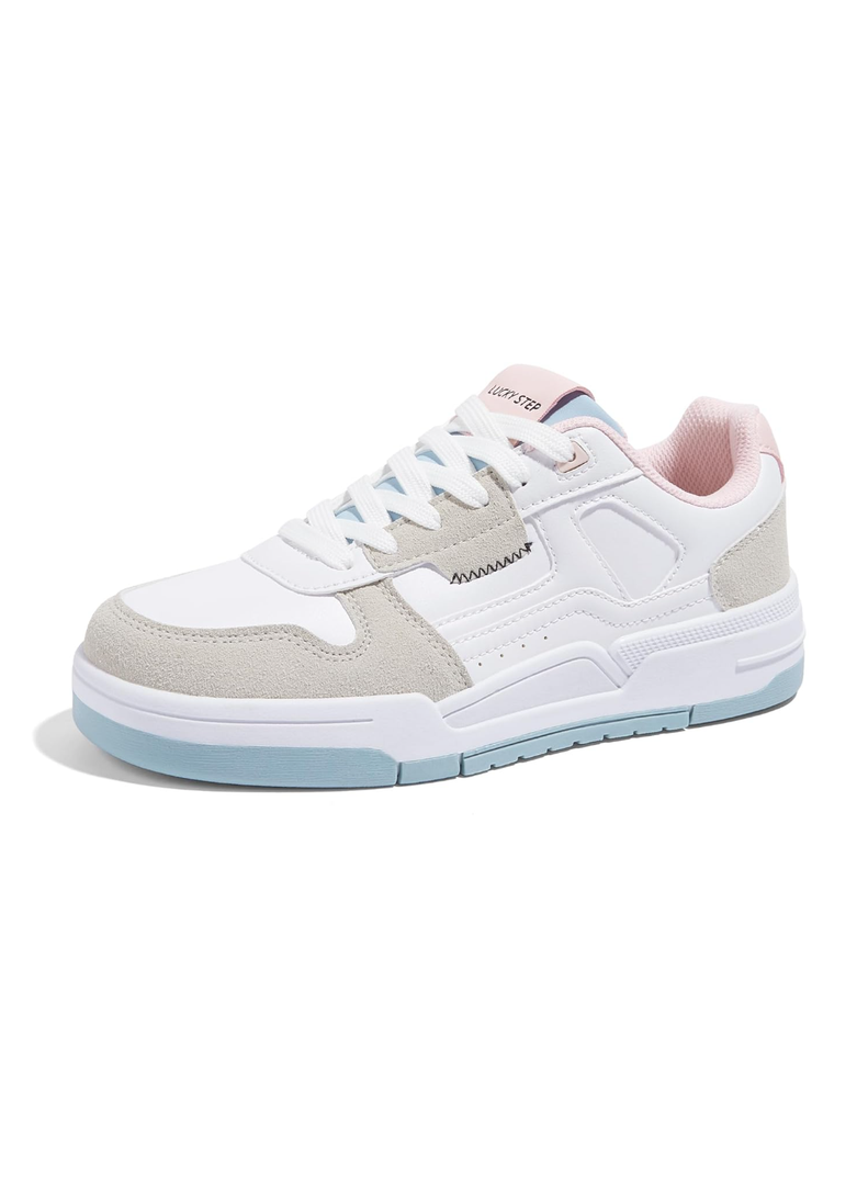 LUCKY STEP Women's Lace Up Fashion Casual Sneakers Low Top Walking Shoes Platform Comfort Non Slip Tennis Shoes 11