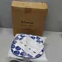 Selamica Porcelain Square Dessert Salad Pasta Plates 7.6 inches ceramic plates set of 6 microwave/dishwasher/oven safe, Vintage Blue