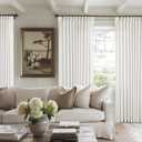 Pinch Pleated Linen 108 Inch Curtains 70 Inch Width for Living Room Divider Light Filtering Ivory Beige White Extra Wide Patio Curtains for Sliding Door Balcony Floor to Ceiling Picture Window 70x108