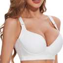 Plus Size Push Up Bra for Women Hide Back Fat Smoothing Bra Seamless Underwire T-Shirt Bra (44C)