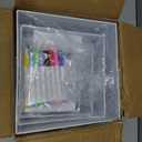 6 Pcs White Acrylic Buffet Risers with Mini Sign and Maker, Food Display Stands for Buffet Table Party Catering Dessert Jewelry Collectibles,Nesting Cube Boxes with Hollow Bottoms (8",7",6",5",4",4")