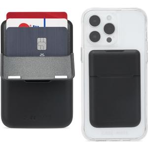 Case-Mate Magnetic Wallet for iPhone [Card Holder] Vegan Leather MagSafe Case [Holds up to 3 Cards] Slim Detachable Flip Closure Magnetic Phone Wallet for iPhone 16 Pro Max/15 Pro Max/14/13 - Black