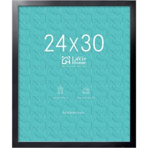 LaVie Home 24x30 Picture Frame Black, Puzzles Frame for Wall Decoration, Classic Black Minimalist Style Suitable for Decorating Houses, Offices, Hotels, Puzzles Posters Photos or Artwork1 Pack