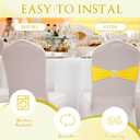 VitalCozy 50 Pcs Spandex Chair Sashes with Heart Shaped Buckle Slider Stretch Chair Cover Band Universal Elastic Chair Ties for Wedding Banquet Event Party Decoration(Yellow)